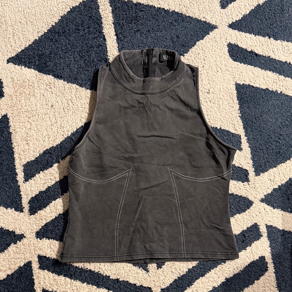 AKIRA Black Sleeveless Mock Neck Tank Top